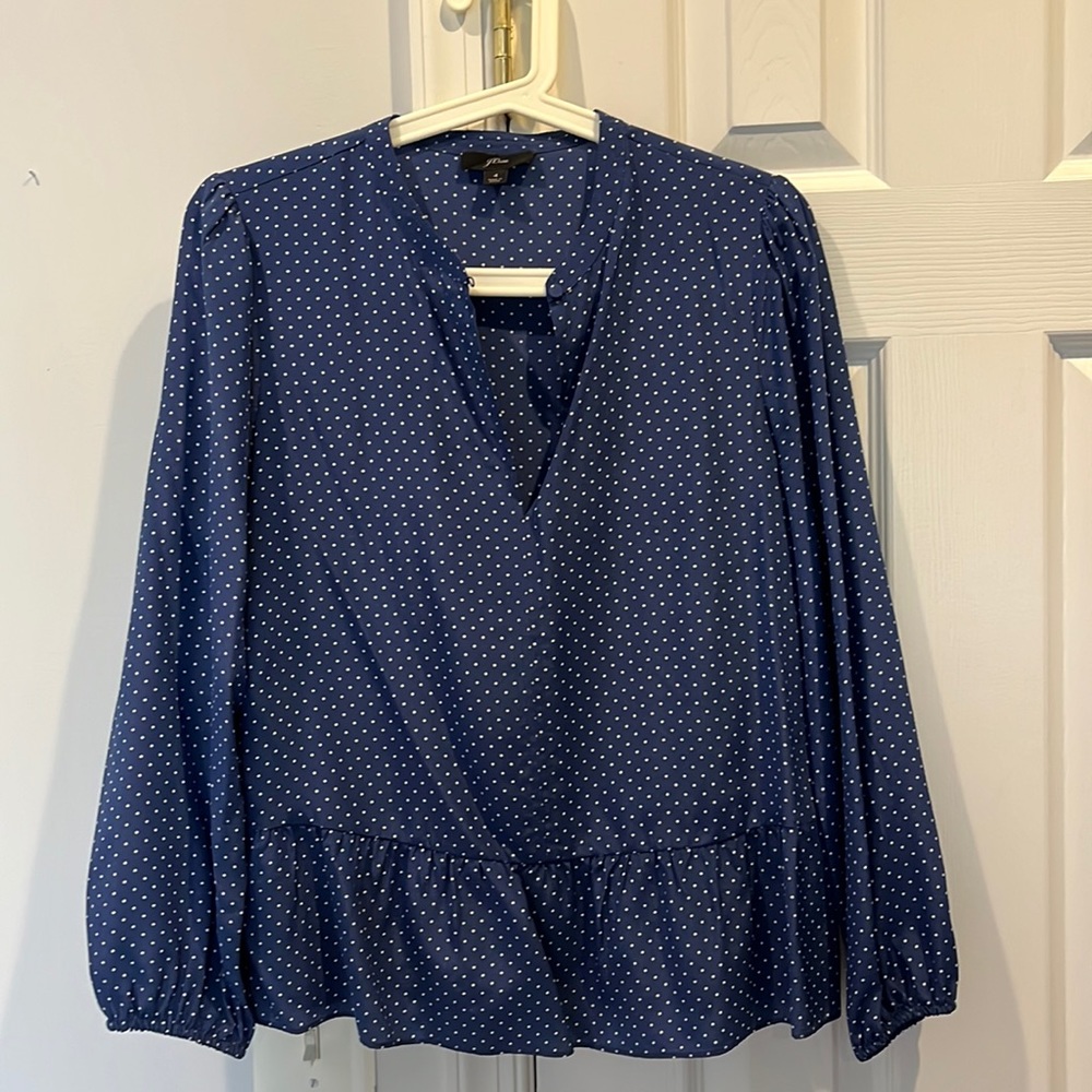 J.Crew Silk Blue Peplum Size 4
